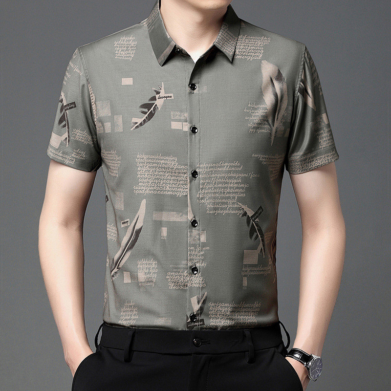 قميص رجالي صيفي قماش بوليستر قياس مجسم