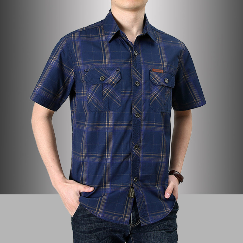 قميص رجالي صيفي قماش قطن 100% قياس مجسم