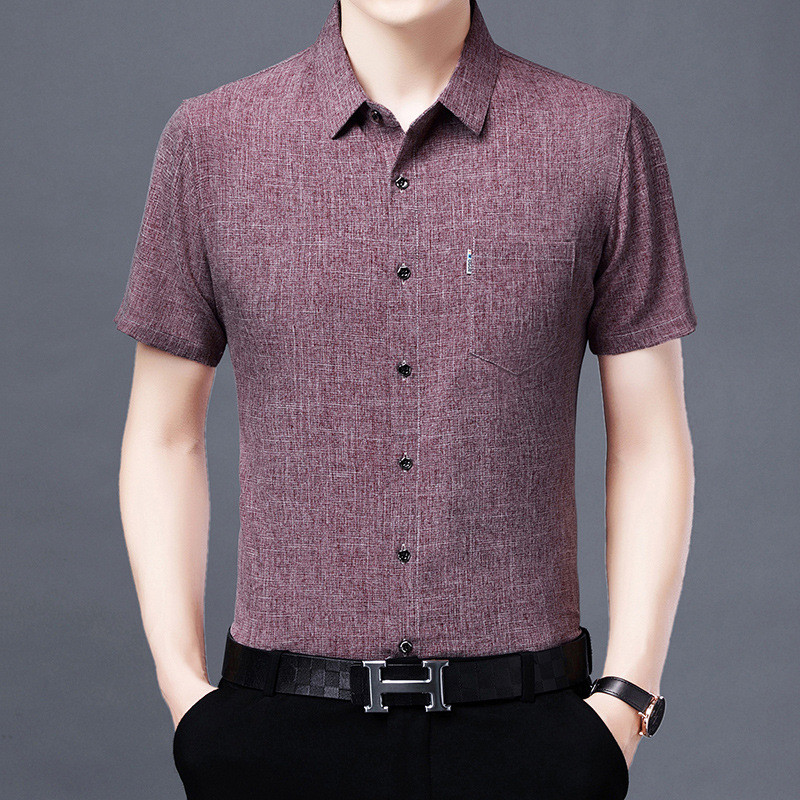 قميص رجالي صيفي قماش قطن و بوليستر قياس مجسم